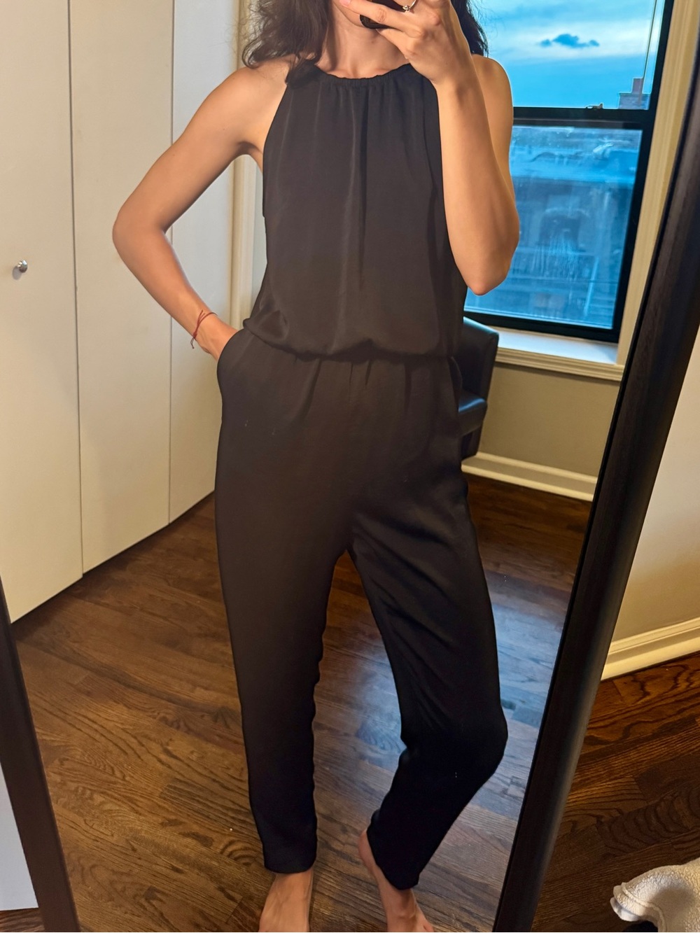 Women's Black Halter-Style Sleeveless Jumpsuit